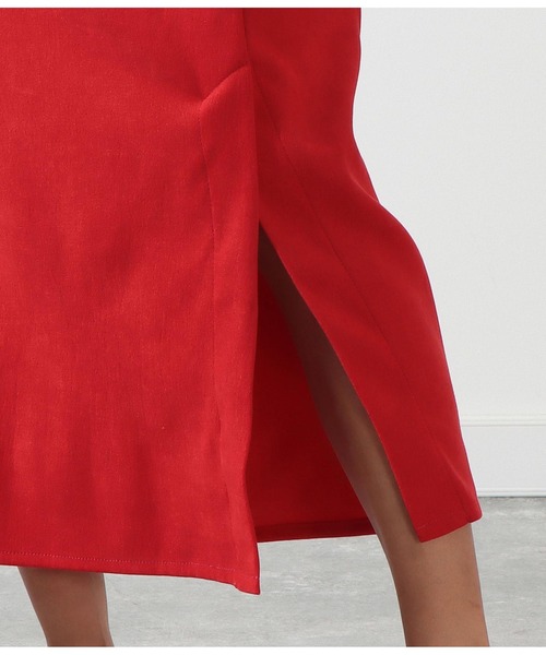 Settimissimo（セッティミッシモ）の「ブラッシュツイルフロントスリットスカート（スカート・レディース・ブルー/レッド・M）」の5枚目の写真