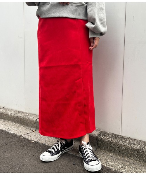 Settimissimo（セッティミッシモ）の「ブラッシュツイルフロントスリットスカート（スカート・レディース・ブルー/レッド・M）」の15枚目の写真