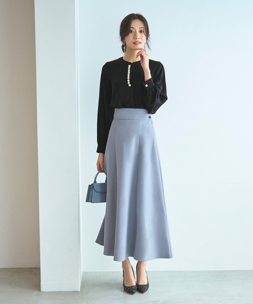 RUIRUE BOUTIQUE(ルイルエブティック)の「ロングフレアスカート(スカート・レディース・ブラック/ブルーグレー/サンドグレー・マルチサイズ)」の15枚目の写真