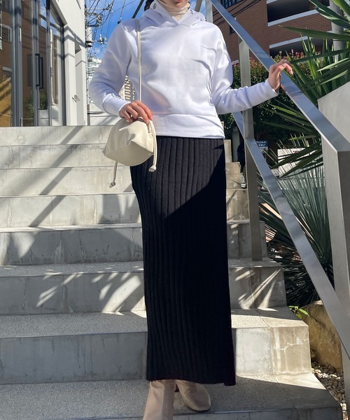 Lamoa（ラモア）の「Lamoa/裏起毛 オーバーサイズ フーディー パーカー（パーカー・レディース・ホワイト/ブラック/ブラウン・FREE）」の9枚目の写真