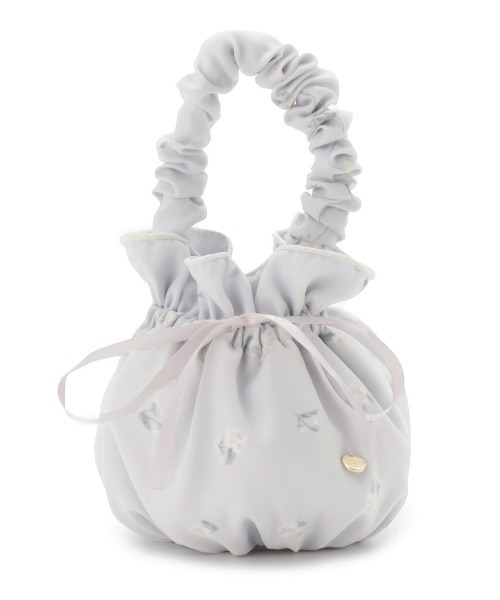 gelato pique（ジェラートピケ）の「小花柄巾着ポーチ（ポーチ・レディース・オフホワイト/ブルー・FREE）」の2枚目の写真