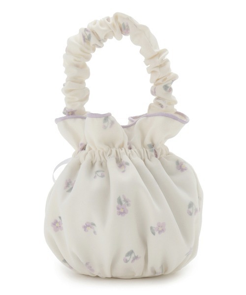 gelato pique（ジェラートピケ）の「小花柄巾着ポーチ（ポーチ・レディース・オフホワイト/ブルー・FREE）」の4枚目の写真