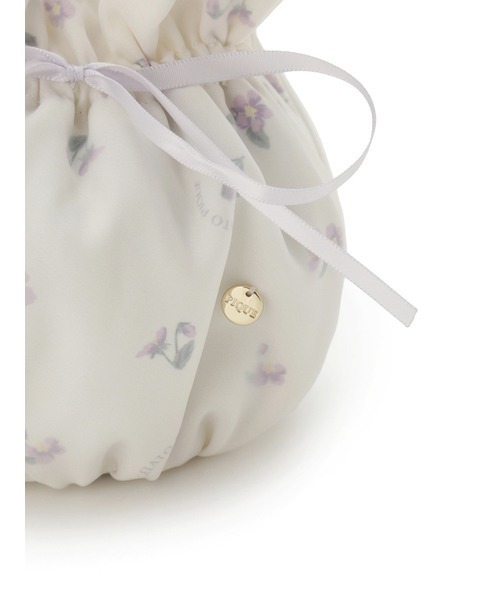 gelato pique（ジェラートピケ）の「小花柄巾着ポーチ（ポーチ・レディース・オフホワイト/ブルー・FREE）」の6枚目の写真