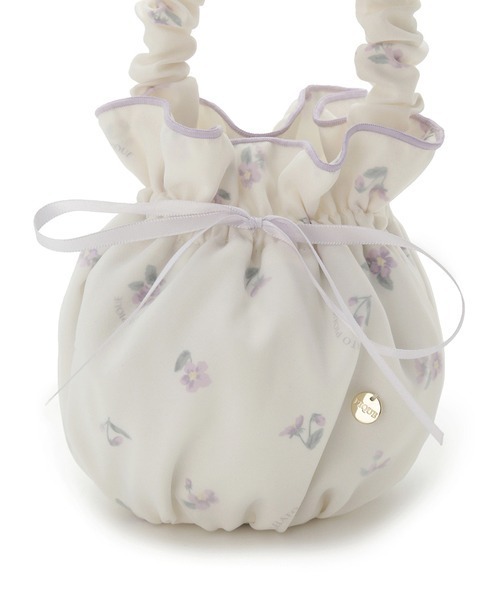 gelato pique（ジェラートピケ）の「小花柄巾着ポーチ（ポーチ・レディース・オフホワイト/ブルー・FREE）」の7枚目の写真