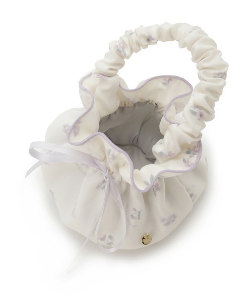 gelato pique（ジェラートピケ）の「小花柄巾着ポーチ（ポーチ・レディース・オフホワイト/ブルー・FREE）」の9枚目の写真