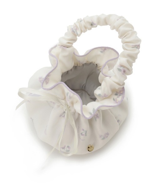 gelato pique（ジェラートピケ）の「小花柄巾着ポーチ（ポーチ・レディース・オフホワイト/ブルー・FREE）」の16枚目の写真