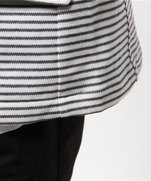 VENCEEXCHANGE（ヴァンスエクスチェンジ）の「鹿の子テーラード7分丈ジャケット        （テーラードジャケット・メンズ・オフホワイト/ネイビー・LARGE/MEDIUM/SMALL）」の10枚目の写真