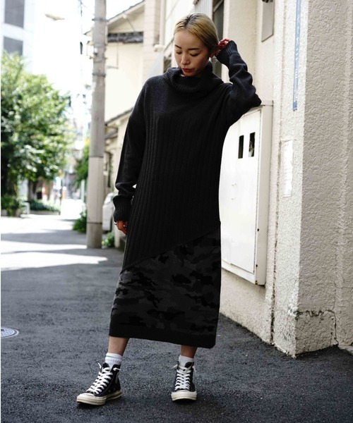 AVIREX(アヴィレックス)の「TURTLE SWITCHING CANO KNIT ONEPIECE/ タートルスウィッチングカモニットワンピース(ワンピース・レディース・チャコールグレー/セージグリーン/キャメル・SMALL/MEDIUM)」の15枚目の写真