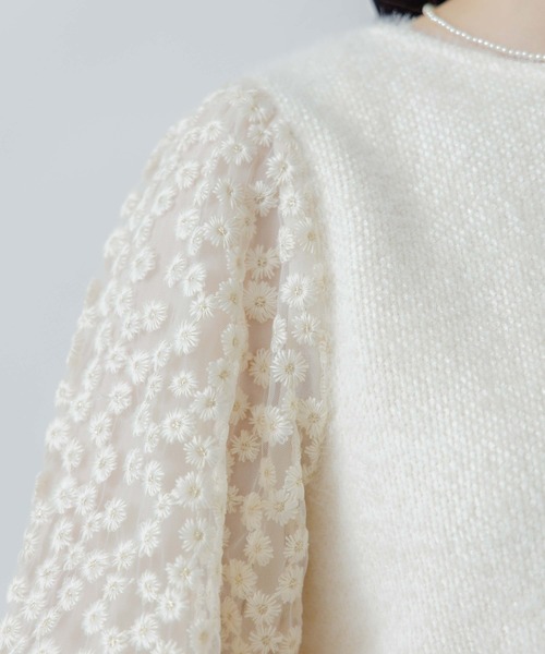 flower（フラワー）の「ウィンターブルームトップ（Tシャツ/カットソー・レディース・ブラック/アイボリー・FREE）」の3枚目の写真