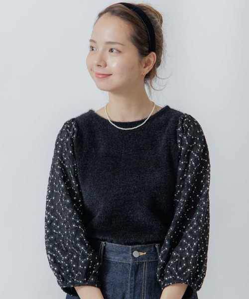 flower（フラワー）の「ウィンターブルームトップ（Tシャツ/カットソー・レディース・ブラック/アイボリー・FREE）」の20枚目の写真