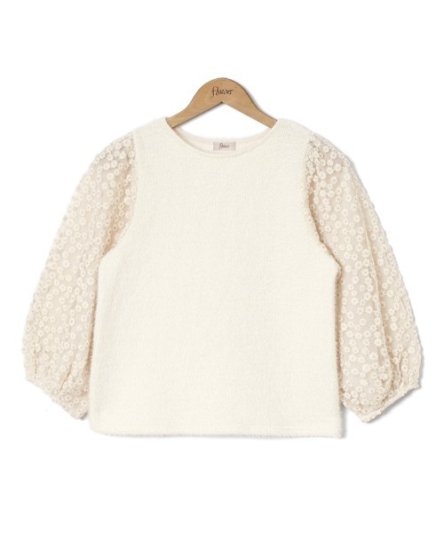 flower（フラワー）の「ウィンターブルームトップ（Tシャツ/カットソー・レディース・ブラック/アイボリー・FREE）」の5枚目の写真