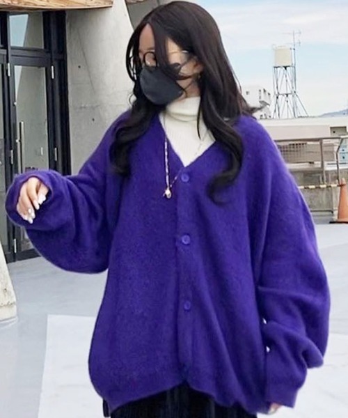 8(eight)(エイト)の「モヘアライクカーディガン(カーディガン/ボレロ・メンズ・アイボリー/ブラック/パープル/オレンジ/マスタード/ロイヤルブルー/ライトグレー/グリーン・MEDIUM/LARGE)」の7枚目の写真