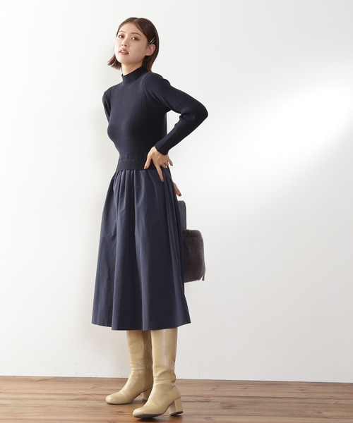 N.（N. Natural Beauty Basic）（エヌエヌナチュラルビューティーベーシック）の「【追加生産】◆バックパールボタンドッキングワンピース（ワンピース・レディース・ベージュ/ネイビー/ブルー・MEDIUM）」の12枚目の写真