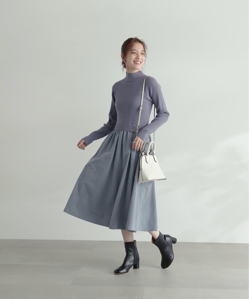 N.（N. Natural Beauty Basic）（エヌエヌナチュラルビューティーベーシック）の「【追加生産】◆バックパールボタンドッキングワンピース（ワンピース・レディース・ベージュ/ネイビー/ブルー・MEDIUM）」の18枚目の写真