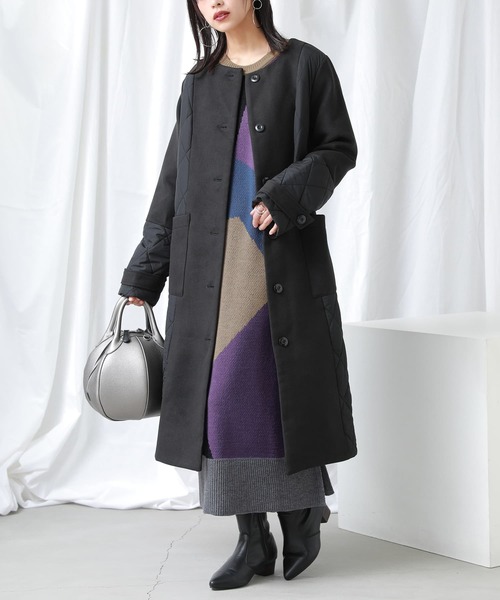 kOhAKU（コハク）の「『カラーブロッキングジャカードニットワンピース』（ワンピース・レディース・パープル・FREE）」の12枚目の写真