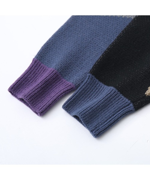 kOhAKU（コハク）の「『カラーブロッキングジャカードニットワンピース』（ワンピース・レディース・パープル・FREE）」の18枚目の写真