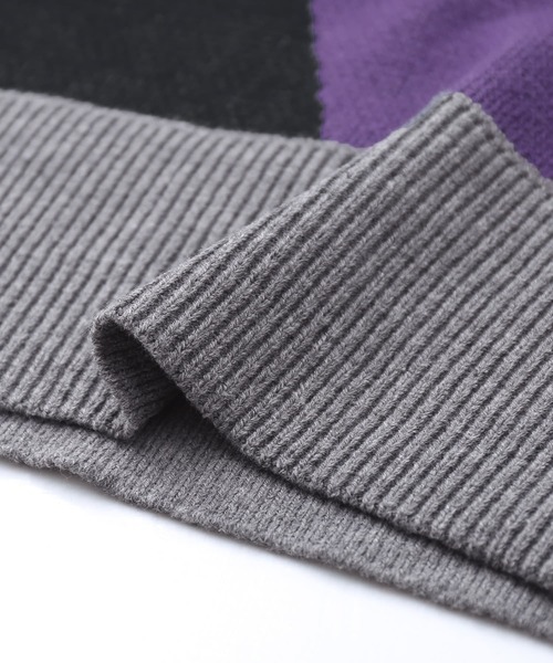 kOhAKU（コハク）の「『カラーブロッキングジャカードニットワンピース』（ワンピース・レディース・パープル・FREE）」の20枚目の写真