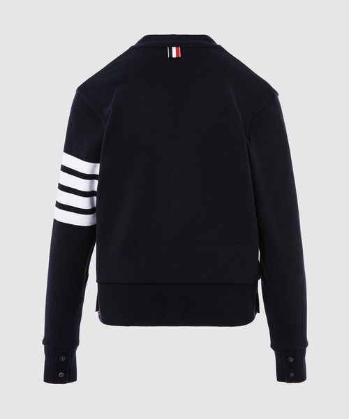 THOM BROWNE(トムブラウン)の「V NECK CARDIGAN IN CLASSIC LOOP BACK W/ ENGINEERED 4 BAR(カーディガン/ボレロ・レディース・ネイビー/グレー・36/38)」の3枚目の写真