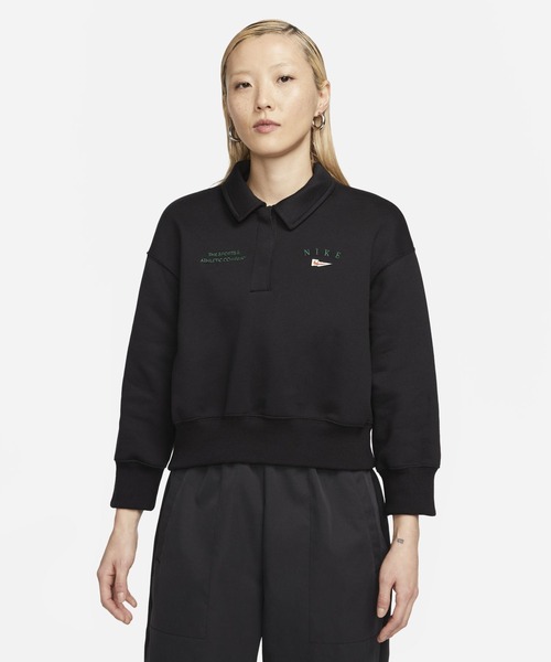 NIKE(ナイキ)の「ナイキ スポーツウェア ウィメンズ オーバーサイズド クロップ フリース ポロ スウェットシャツ / Nike Sportswear Women's Oversized Crop Fleece Polo Sweatshirt<XS-XL 展開>(スウェット・レディース・ブラック/グリーン系その他2/クリーム・XS/L/M/S/XL)」の21枚目の写真