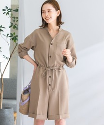 ウエストギャザーハーフコンビネゾン