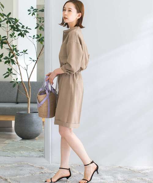 URBAN RESEARCH ROSSO WOMEN（アーバンリサーチ　ロッソ）の「ウエストギャザーハーフコンビネゾン（サロペット/オーバーオール・レディース・ブラック/ベージュ・FREE）」の13枚目の写真