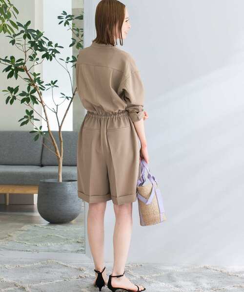 URBAN RESEARCH ROSSO WOMEN（アーバンリサーチ　ロッソ）の「ウエストギャザーハーフコンビネゾン（サロペット/オーバーオール・レディース・ブラック/ベージュ・FREE）」の14枚目の写真
