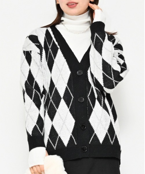 ★日本未入荷*Massimo Dutti*アーガイルウールカーディガン/DN★ org.jpg