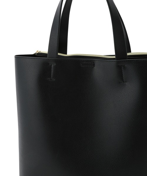 ROPE' PICNIC（ロペピクニック）の「A4対応/リサイクル合皮軽量前後アシンメトリートート＆ショルダーバッグ（トートバッグ・レディース・ブラック/ダークグリーン/ダークブラウン/ベージュ・FREE）」の11枚目の写真