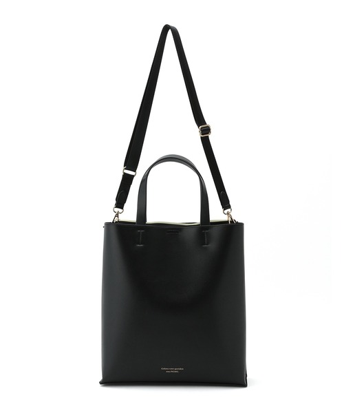 ROPE' PICNIC（ロペピクニック）の「A4対応/リサイクル合皮軽量前後アシンメトリートート＆ショルダーバッグ（トートバッグ・レディース・ブラック/ダークグリーン/ダークブラウン/ベージュ・FREE）」の7枚目の写真