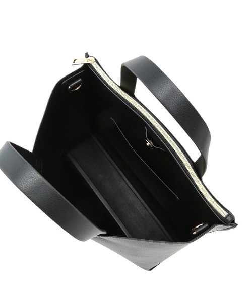 ROPE' PICNIC（ロペピクニック）の「A4対応/リサイクル合皮軽量前後アシンメトリートート＆ショルダーバッグ（トートバッグ・レディース・ブラック/ダークグリーン/ダークブラウン/ベージュ・FREE）」の9枚目の写真