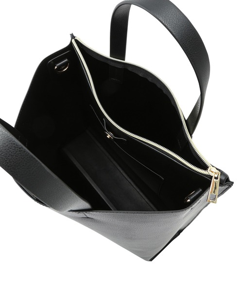 ROPE' PICNIC（ロペピクニック）の「A4対応/リサイクル合皮軽量前後アシンメトリートート＆ショルダーバッグ（トートバッグ・レディース・ブラック/ダークグリーン/ダークブラウン/ベージュ・FREE）」の14枚目の写真