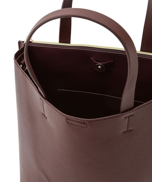 ROPE' PICNIC（ロペピクニック）の「A4対応/リサイクル合皮軽量前後アシンメトリートート＆ショルダーバッグ（トートバッグ・レディース・ブラック/ダークグリーン/ダークブラウン/ベージュ・FREE）」の12枚目の写真