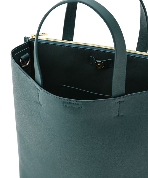 ROPE' PICNIC（ロペピクニック）の「A4対応/リサイクル合皮軽量前後アシンメトリートート＆ショルダーバッグ（トートバッグ・レディース・ブラック/ダークグリーン/ダークブラウン/ベージュ・FREE）」の17枚目の写真