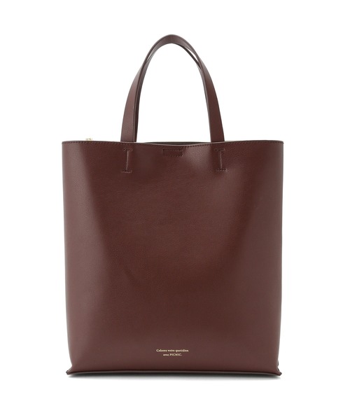 ROPE' PICNIC（ロペピクニック）の「A4対応/リサイクル合皮軽量前後アシンメトリートート＆ショルダーバッグ（トートバッグ・レディース・ブラック/ダークグリーン/ダークブラウン/ベージュ・FREE）」の8枚目の写真