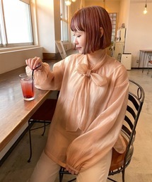 Bab | 【ちょこび×Bab】ボウタイ付き2WAYシアーボリュームブラウス(シャツ/ブラウス)
