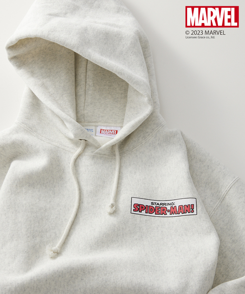 Champion(チャンピオン)の「【SPIDER-MAN】CHAMPION 別注リバースウィーブ スウェットパーカー(パーカー・メンズ・アイボリー/ブラック・LARGE/MEDIUM/X-LARGE)」の8枚目の写真