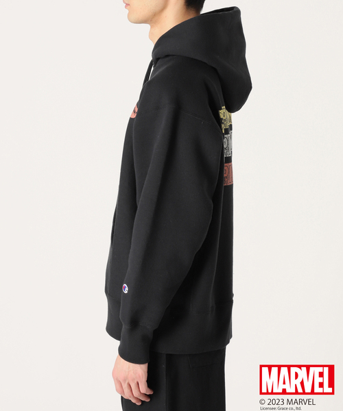 Champion(チャンピオン)の「【SPIDER-MAN】CHAMPION 別注リバースウィーブ スウェットパーカー(パーカー・メンズ・アイボリー/ブラック・LARGE/MEDIUM/X-LARGE)」の12枚目の写真