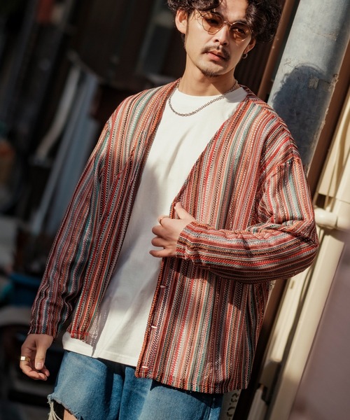 improves（インプローブス）の「【improves】マルチレース 透かし カーディガン（カーディガン/ボレロ・メンズ・ブラック/レッド/ネイビー・MEDIUM/LARGE）」の3枚目の写真