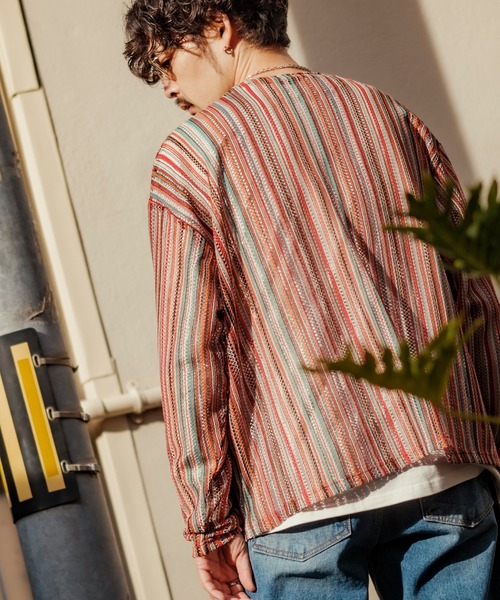 improves（インプローブス）の「【improves】マルチレース 透かし カーディガン（カーディガン/ボレロ・メンズ・ブラック/レッド/ネイビー・MEDIUM/LARGE）」の6枚目の写真