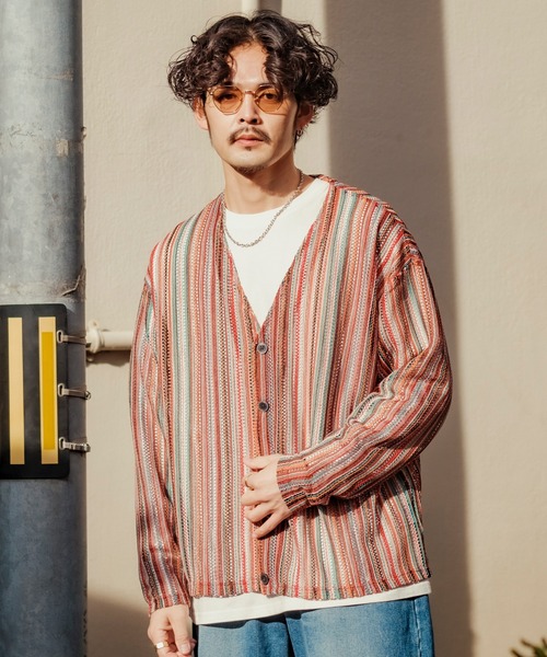 improves（インプローブス）の「【improves】マルチレース 透かし カーディガン（カーディガン/ボレロ・メンズ・ブラック/レッド/ネイビー・MEDIUM/LARGE）」の4枚目の写真