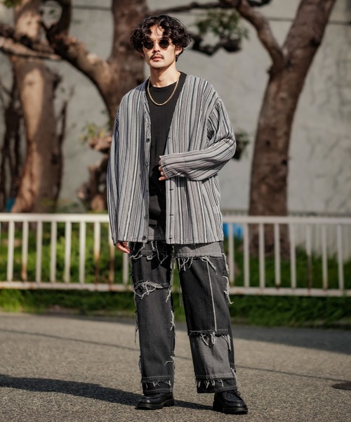 improves（インプローブス）の「【improves】マルチレース 透かし カーディガン（カーディガン/ボレロ・メンズ・ブラック/レッド/ネイビー・MEDIUM/LARGE）」の9枚目の写真