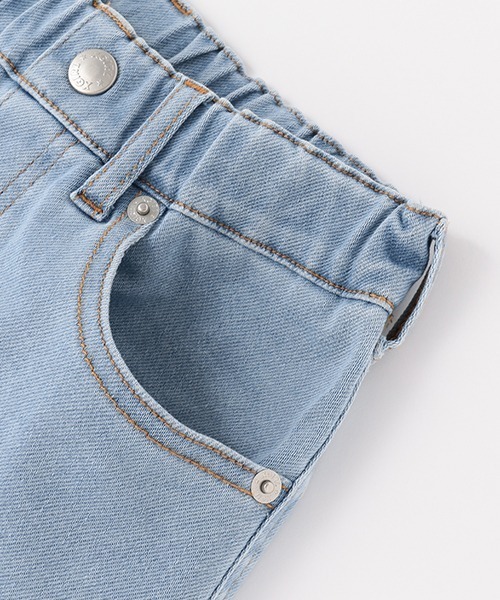 X-girl Stages（エックスガールステージス）の「ミルズロゴデニムショーツ（デニムパンツ・キッズ・ネイビー/ライトブルー・90cm/110cm/120cm/140cm/100cm/130cm）」の7枚目の写真