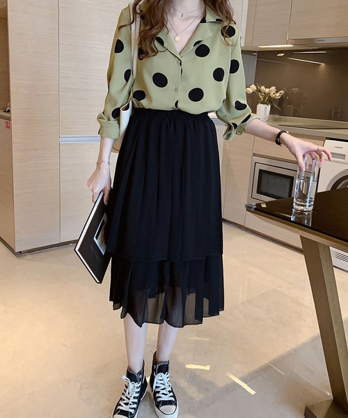 RUUX(ルーフ)の「ドット柄 シャツ(シャツ/ブラウス・レディース・グリーン/ベージュ・L/XL/M)」の10枚目の写真
