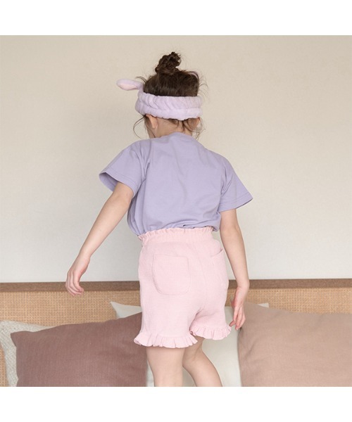 Lycee mine(リセマイン)の「【ふわふワッフル】フリルショートパンツ(その他パンツ・キッズ・ラベンダー/チャコール/ライトベージュ/ピンク/ミント・120cm/100cm/110cm/130cm/140cm)」の7枚目の写真