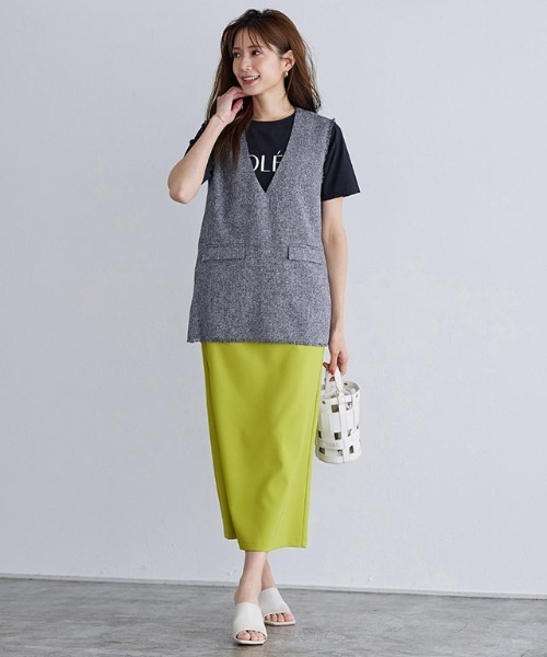 Pierrot（ピエロ）の「サマーツイードベスト（ベスト・レディース・ネイビー/オフホワイト・M/L）」の22枚目の写真