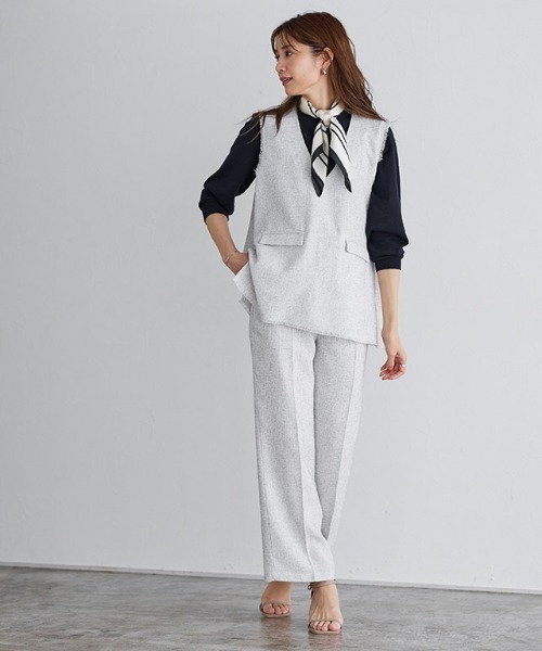 Pierrot（ピエロ）の「サマーツイードベスト（ベスト・レディース・ネイビー/オフホワイト・M/L）」の21枚目の写真