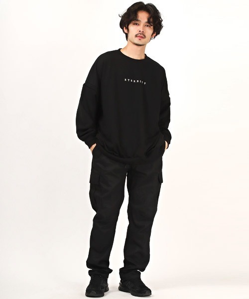 LUXSTYLE(ラグスタイル)の「2WAY裏毛トレーナー(スウェット・メンズ・ブルーグレー/ブラック/ホワイト・L/M)」の11枚目の写真