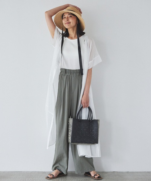 BARNYARDSTORM（バンヤードストーム）の「MEXICOメルカドバッグM（かごバッグ・レディース・ブラック/アイボリー/グリーン・FREE）」の8枚目の写真