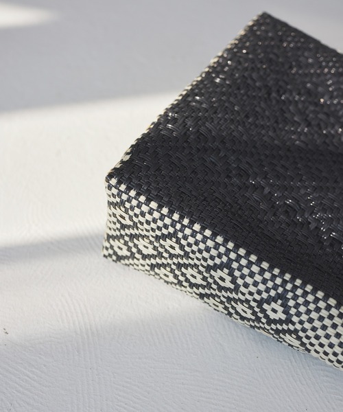 BARNYARDSTORM（バンヤードストーム）の「MEXICOメルカドバッグM（かごバッグ・レディース・ブラック/アイボリー/グリーン・FREE）」の5枚目の写真