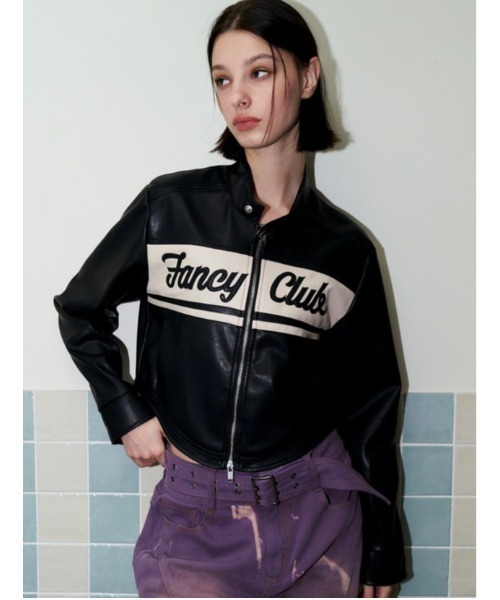 [NASTY FANCY CLUB] BIKER CROP JACKET /追跡付 NASTY FANCY CLUB] BIKER CROP JACKET /追跡付